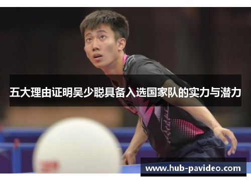 五大理由证明吴少聪具备入选国家队的实力与潜力