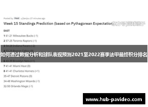 如何通过数据分析和球队表现预测2021至2022赛季法甲最终积分排名